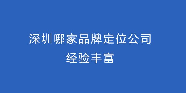 深圳哪家品牌定位公司经验丰富